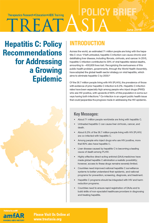 Hepatitis C: Policy Recommendations for Addressing a Growing Epidemic 500