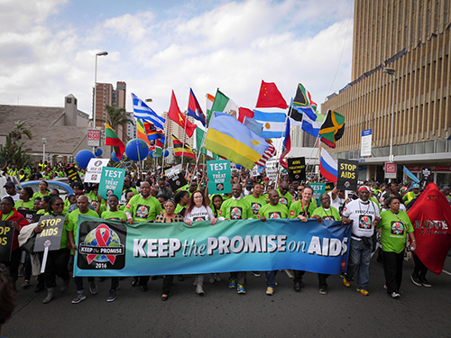 21st International AIDS Conference (AIDS 2016), Durban, South Africa. Photo shows the AHF AIDS walk. Photo©International AIDS Society/