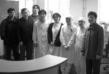 Dr. Zhang Fujie (second from left) and the HIV/AIDS team at Ditan Hospital.