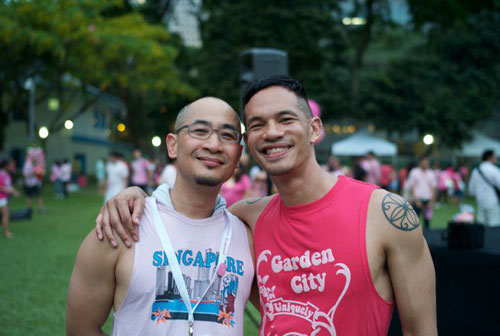 Laurindo Garcia and his partner, Alan Seah, in Singapore