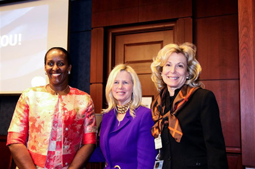 Her Excellency Jeannette Kagame, First Lady of Rwanda; Dr. Susan Blumenthal, amfAR Senior Policy and Medical Advisor; and Ambassador Deborah Birx, M.D., U.S. Global AIDS Coordinator (Photo: amfAR)